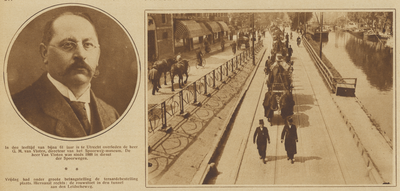 871316 Collage van 2 foto's bij het overlijden van G.M. van Vloten, directeur van het Nederlandsch Spoorwegmuseum te ...